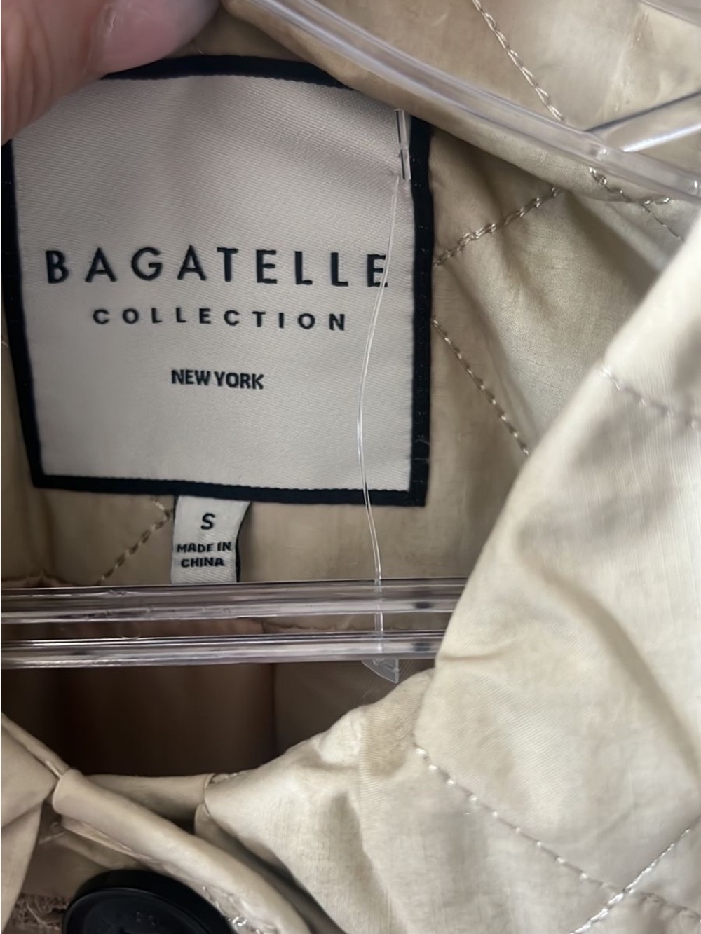 Bagatelle Quilted cotton Ruffle-Collar Jacket in Beige NWT size L - Picture 11 of 12